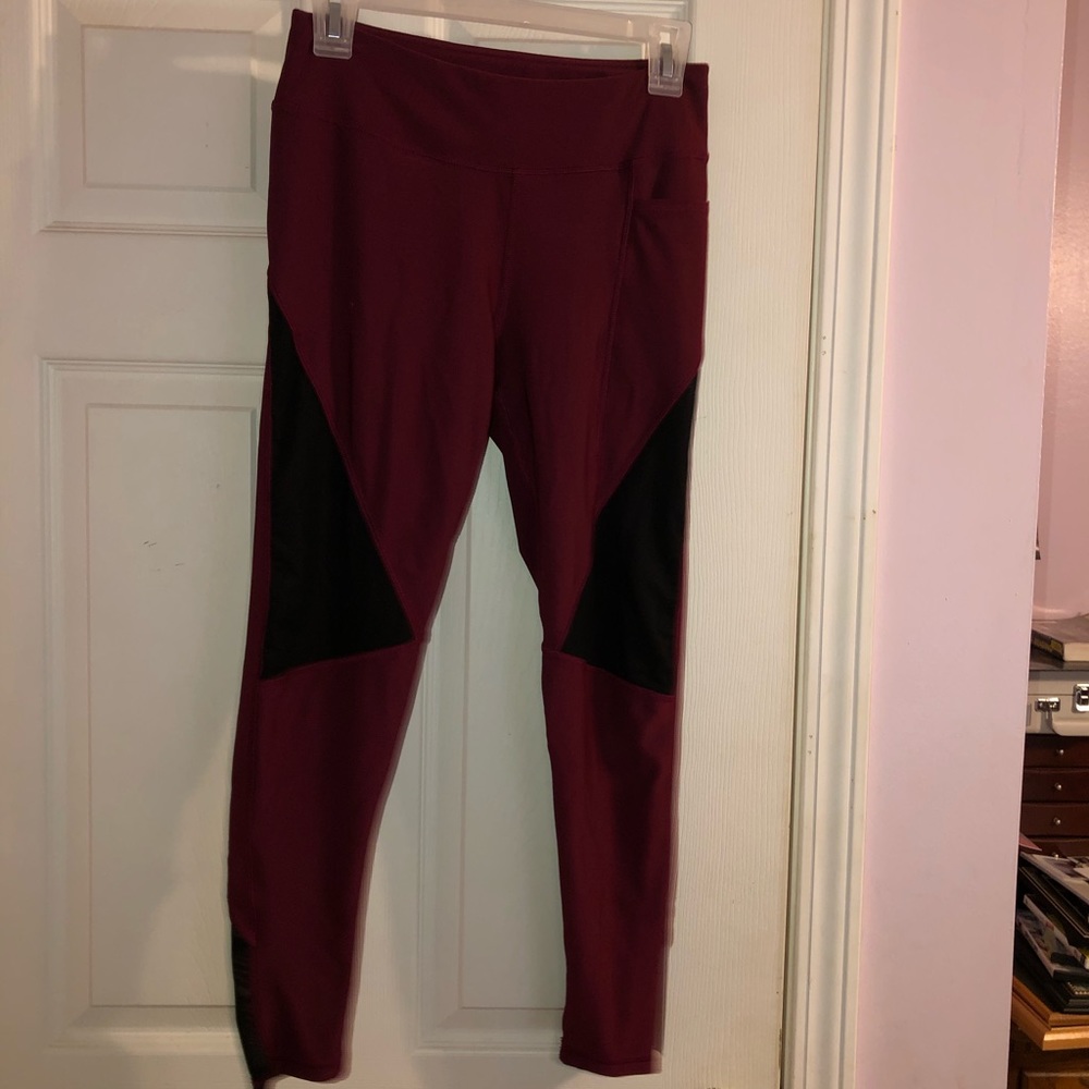 Wine red workout leggings